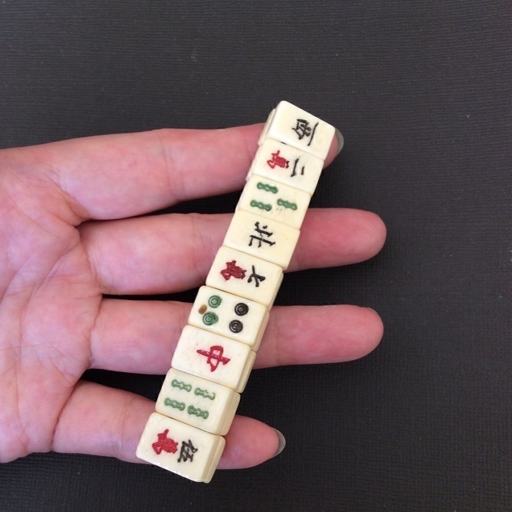Hand Carved Majong Bracelet - Picture 2 of 6